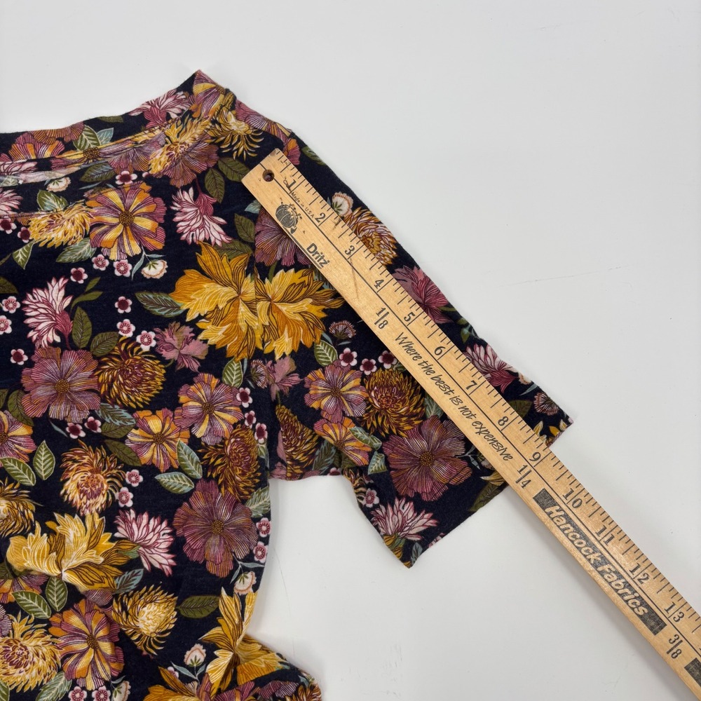 LOFT Vintage Soft Floral Print Short Sleeve T Shirt Womens Small Boho Cottage - Picture 6 of 15